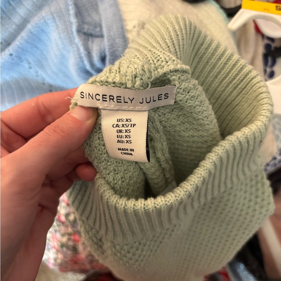 Sincerely Jules Textured Knit Wide Leg Light Green Pants Woman’s Size XS - Picture 4 of 6